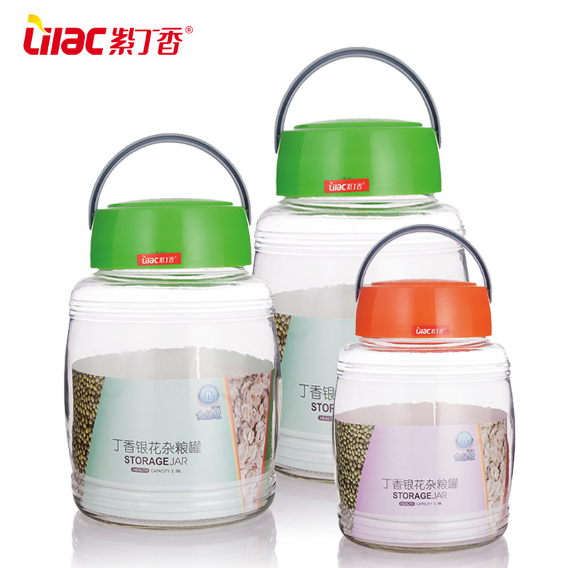 Большая стеклянная банка для хранения сирени и жимолости - банка для сливы, солений, вина, фруктового вина, печенья и сухофруктов