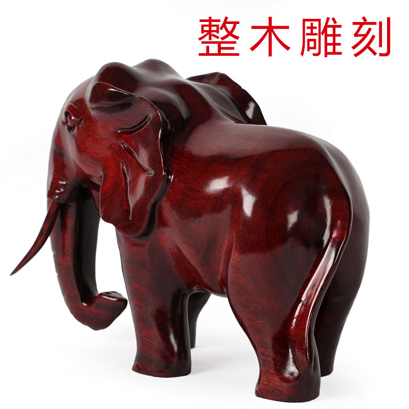 Пара резных слонов из красного дерева для прихожей из цельного красного сандалового дерева для гостиной
