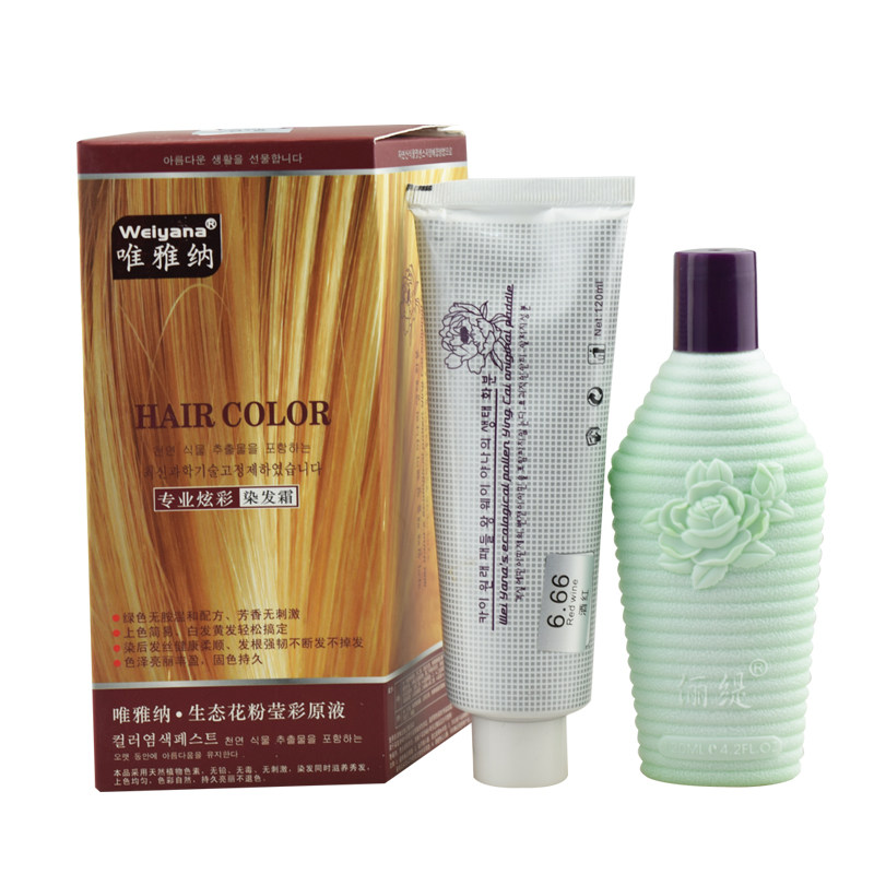 Крем для окрашивания волос Liti Weiyana с экологическим пыльцой, растительный краситель для волос, паста для окрашивания, каштановый, виноградный, кофейный, фиолетовый, черный