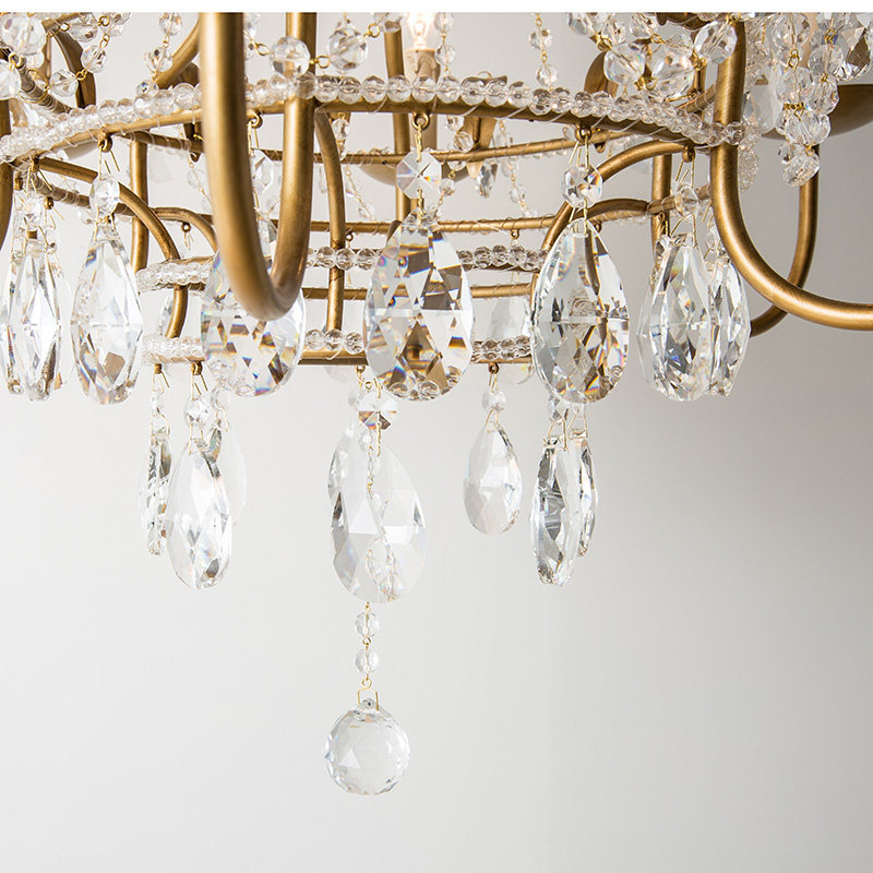 Американская люстра для гостиной, дуплекса, виллы, квартиры, столовой, железное художественное канделябр с хрусталём для лестницы