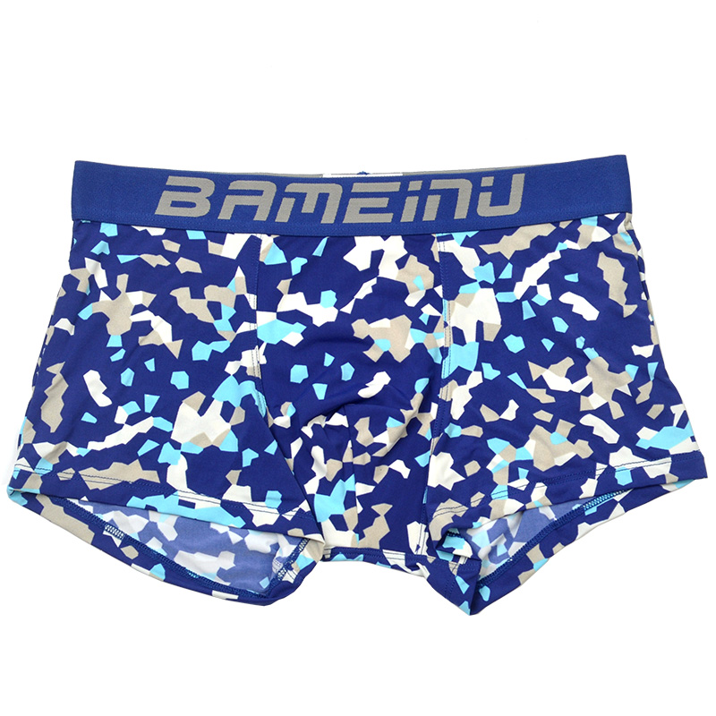 Bamenu сексуальные мужские трусы из ледяного шелка средней посадки с бесшовным принтом, боксеры для молодежи, дышащие, модные, в упаковке