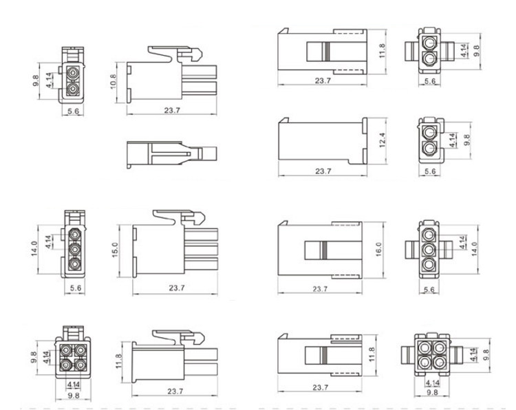 Разъем 4145 штекер соединитель клемма сервопривода проводной разъем мужской и женский с пластмассовым корпусом 4 контакта