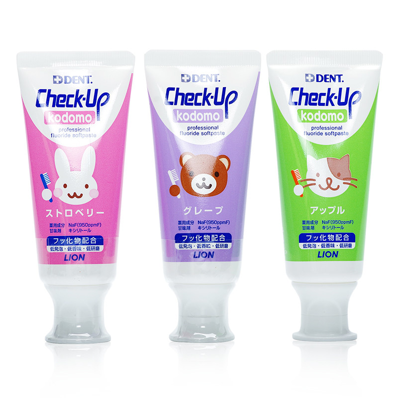 Набор детской зубной пасты Lion King Quke Fei с защитой от кариеса и ухода за деснами, яблоко/клубника/виноград, 3 шт.