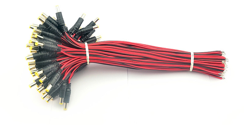 DC кабель питания штекер красно-черный 12V штекер питания для видеонаблюдения и камер