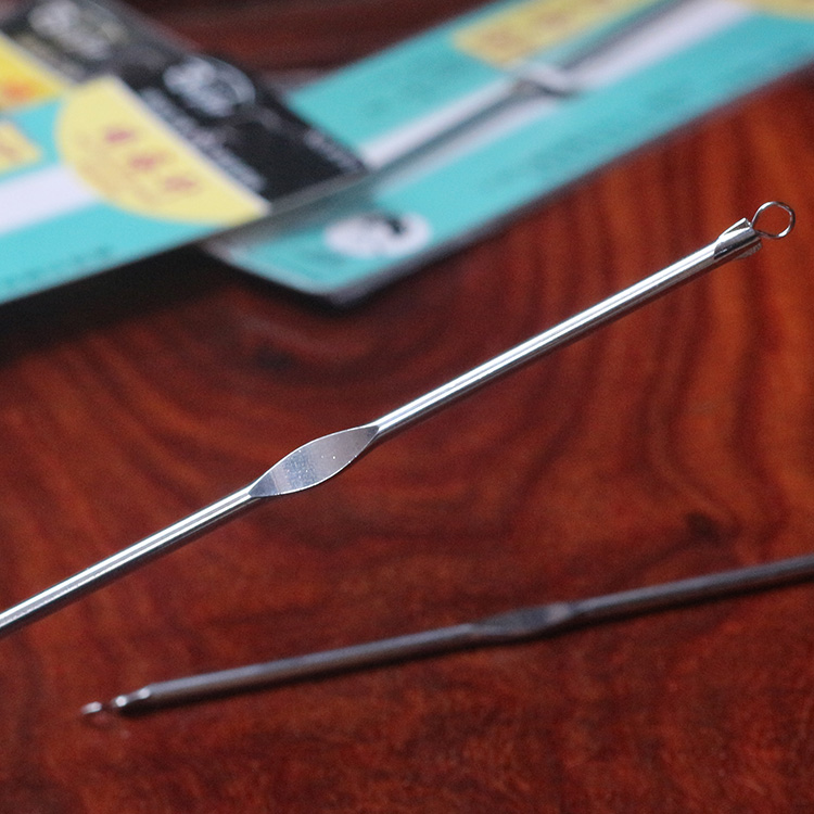 Игла от черных точек / игла для акне / игла для выдавливания прыщей Beijin B-912 из нержавеющей стали с плоской средней частью для удобного захвата