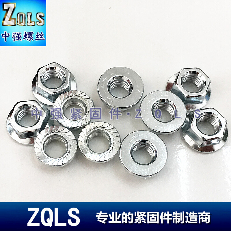 Оцинкованные противоскользящие плоские шестигранные фланцевые гайки M3 M4 M5 M6 M8 M10 M12 M14 M16*1.25*1.5 мелкая резьба
