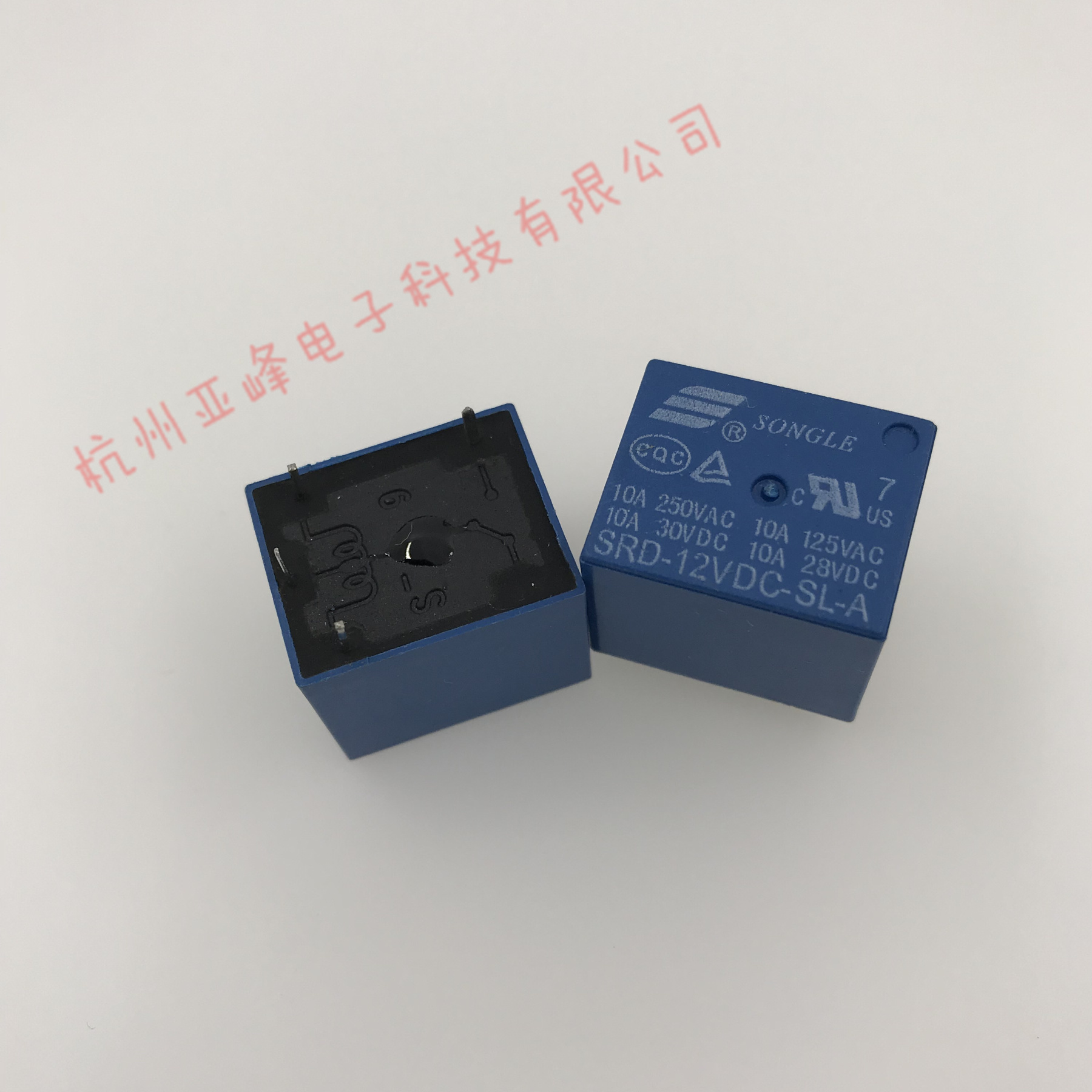 Реле Songle SRD-12VDC-SL-A однополюсное нормально разомкнутое, 4 контакта, 10A, 250VAC HF3FF-12VDC-1HS