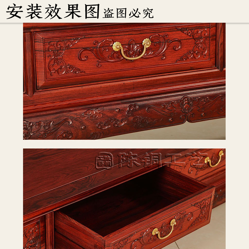 Медные ручки для дверей шкафов из чистой латуни, ручки для ящиков, китайский антикварный стиль, фурнитура из камфорного дерева