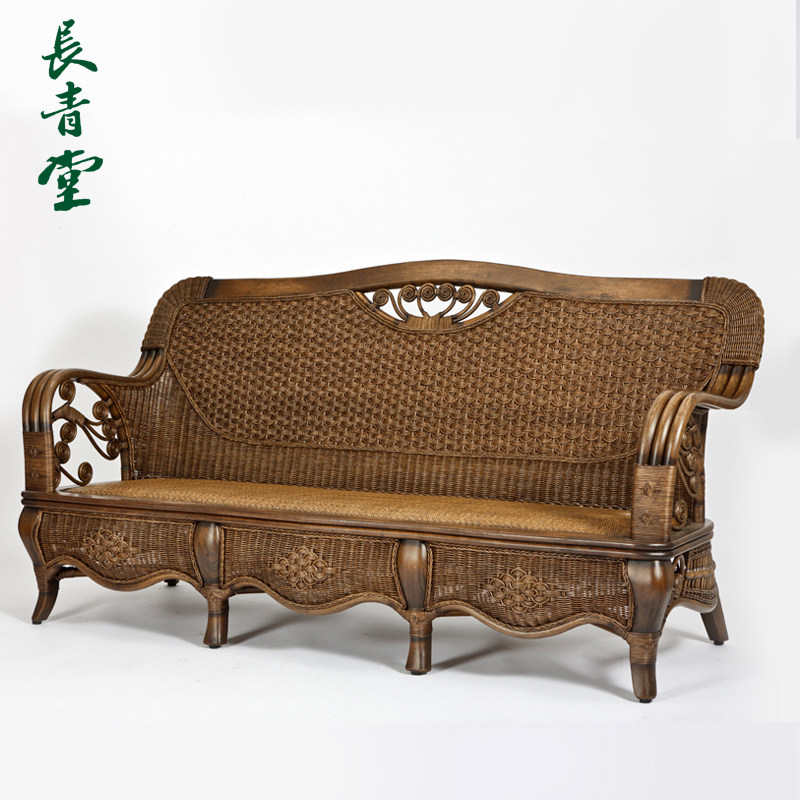 ChangQingTang Европейский стиль одно-, двух- и трехместные ротанговые диваны из массива дерева и натурального ротанга для малогабаритных гостиных