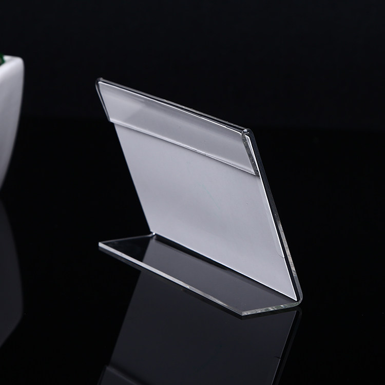 L-образная акриловая табличка для цен 7x4, ценник для супермаркетов, настольная карточка, подставка для дисплея, на заказ