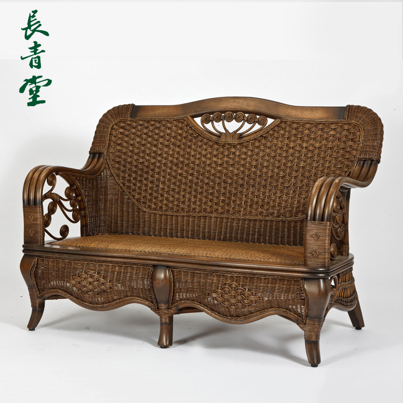 ChangQingTang Европейский стиль одно-, двух- и трехместные ротанговые диваны из массива дерева и натурального ротанга для малогабаритных гостиных