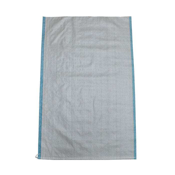 Оптовая продажа плетёных мешков и мешков из «змеиный кожи» на заказ для логистики и экспресс-посылок, зерновые мешки, упаковочные мешки с голубой каймой, светло-белые