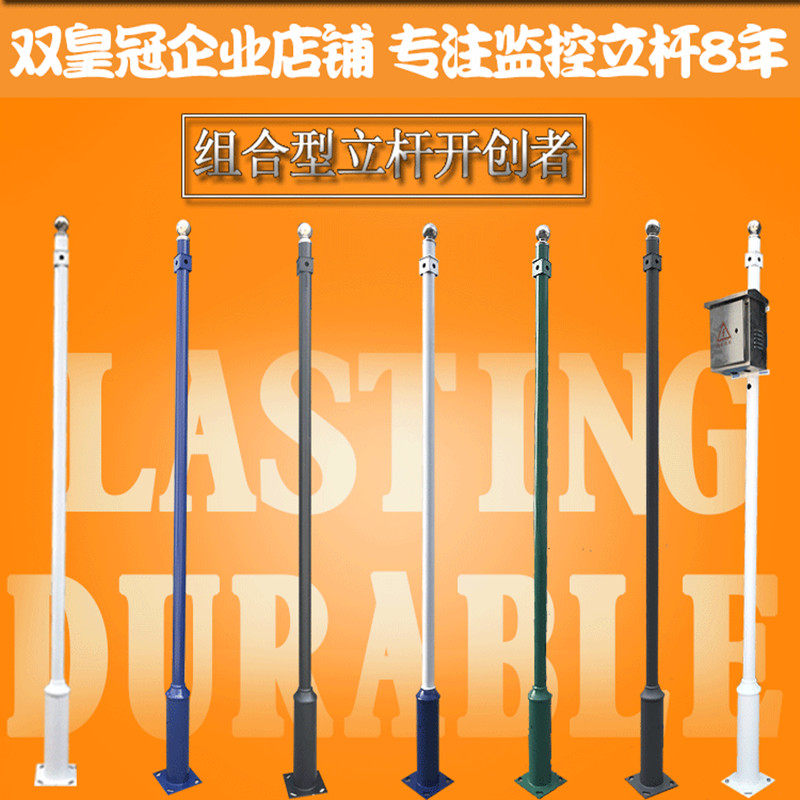 Community Surveillance Pole 3m 3.5m 4m 6m Camera Mount Outdoor Stainless Steel Octagonal Camera Pole