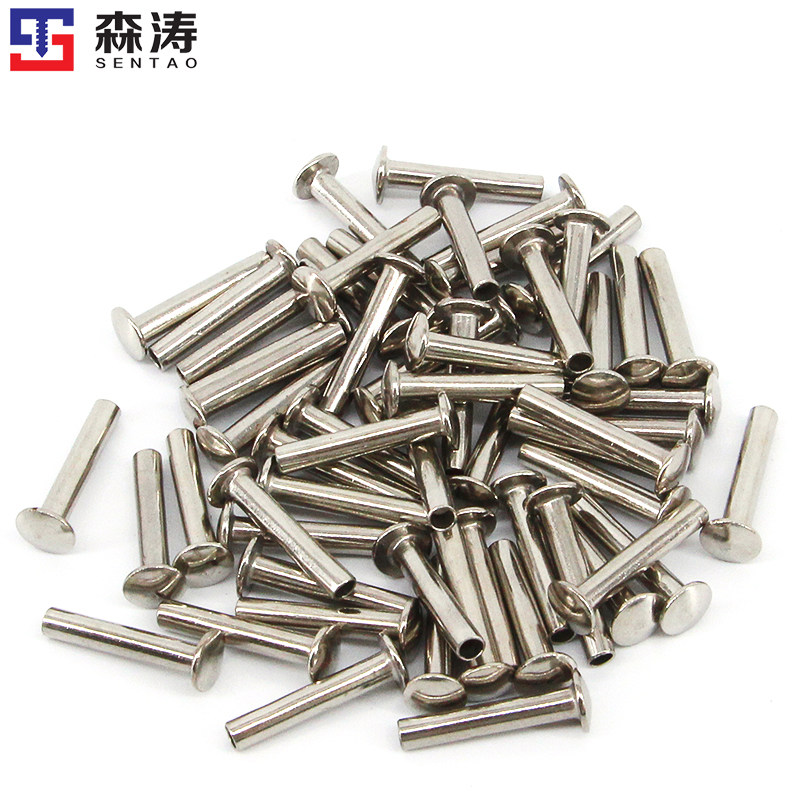 3мм полупустотелый железный заклепка с пустотелым хвостовым отверстием, фурнитура, плоские овальные и круглые головки 3-1