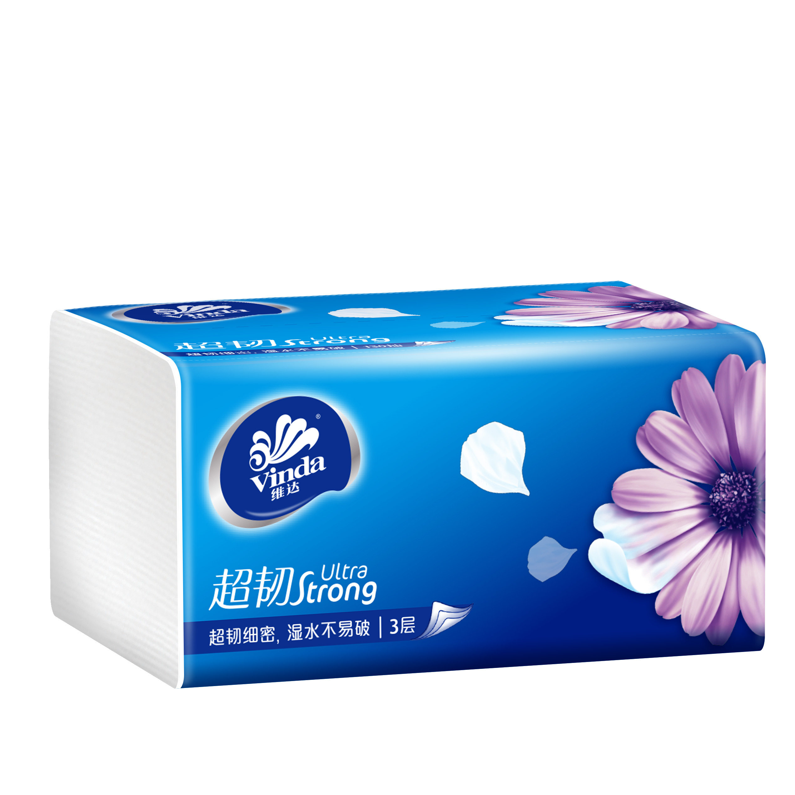 Бумажные салфетки Vinda, суперпрочные, 3 слоя, 120 листов, для лица и салфеток V2223, 16 упаковок * 4, новая упаковка