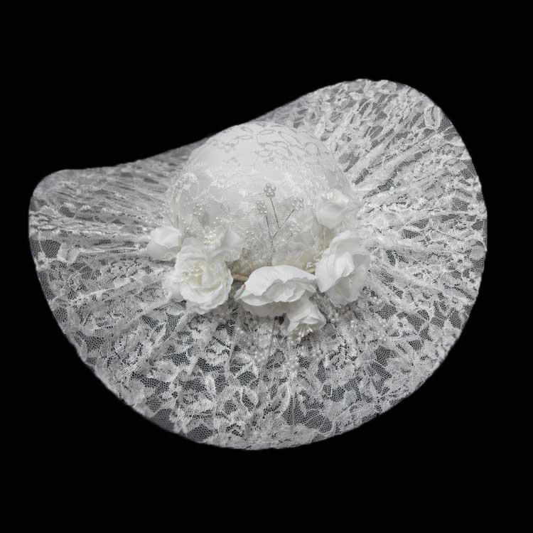 Lace Hat for Women Thin Hollow-Out Clothing Banquet Beach Stage Performance French Summer Sunshade Hat Sun Protection