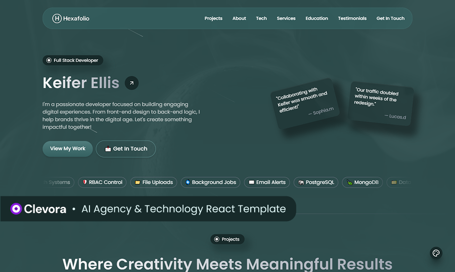Hexafolio - Personal Portfolio React Template